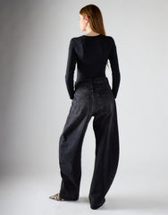 Washed Black Balloon Jeans
