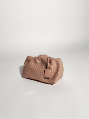Beige Faux Leather Clutch-Bag