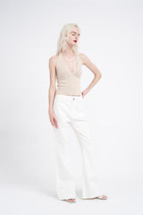 Stone Plunge Halter-Neck-Top