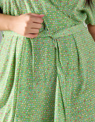 Glamorous Curve Green Multi Dot Jumpsuit