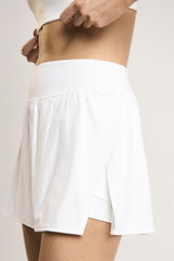 Signature White Side-Split Skort