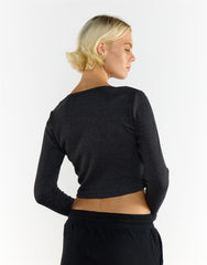 Black Round Neck Top