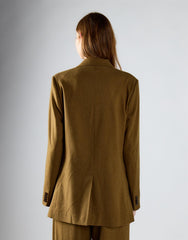 Olive Brown Button Detail Blazer