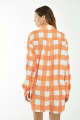 CA0503-ORANGE WHITE GINGHAM