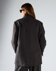 Dark Grey Midi Length Suit Jacket
