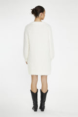 Cream Cable-Knit Jumper Mini-Dress