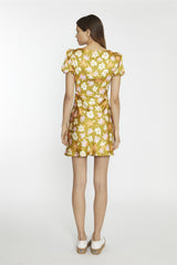 Olive Multi Flower Sweetheart Mini-Dresses