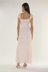Light Pink Tiered Maxi Dress