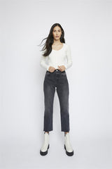 Cream Round Neck Top