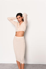 Vanilla Bodycon Midi-Skirt