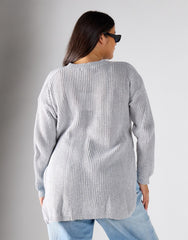 Glamorous Curve Grey Marl Knitwear Jumper