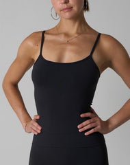 Agon Black Scoop Neckline Cami Top