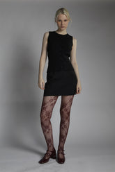 Black Button-Front-Vest Sleeveless-Top