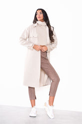 Modest Light Oatmeal Longline Jacket