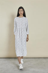 Bright-Ditsy Shift Midi-Dress