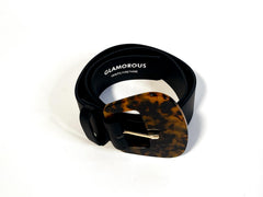 Black Tortoiseshell Buckle-Belt