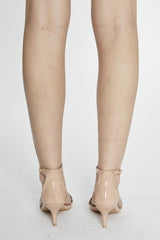 Nude Patent Strappy Mid Heel