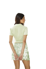 CK6562 APPLE GREEN TEXTURED TOPS