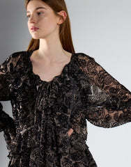 Black Paisley Devore Mini Dress