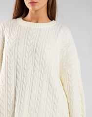 Cream Cable Knit Crew Neck Jumper