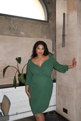 Curve - Dark Green- Midi Dress