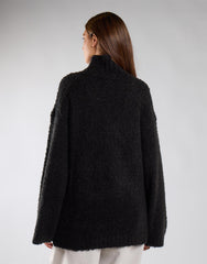 Black High Neck Oversized Jumper