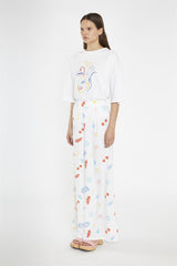 Vacation Print Wide Leg-Trousers