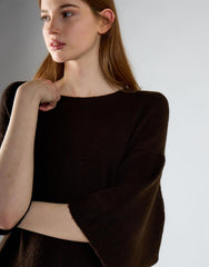 Khaki Brown Knitted Tee Dress