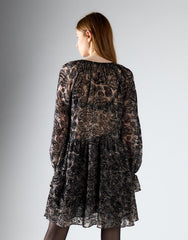 Black Paisley Devore Mini Dress
