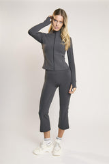 Signature Graphite-Grey Full-Zip-Long-Sleeve Jacket.