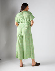 Glamorous Curve Green Multi Dot Jumpsuit
