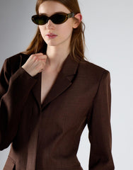 Smoke Brown Hourglass Blazer Dress