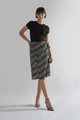 Squiggle Mix Leopard Wrap Midi Skirts