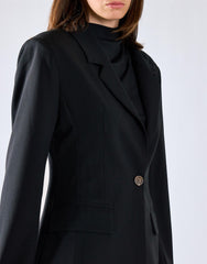 Black Cinched Waist Blazer