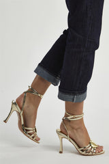 Gold Heart Strappy Heels