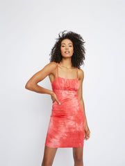 Coral Pink Tie Dye Mini Dress