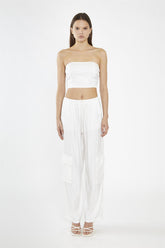 Off-White Strapless Cropped-Top