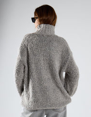 Light Grey Marl High Neck Oversized Jumper