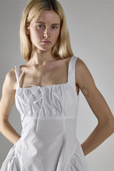 White Square Neckline Mini-Dress