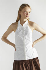 Women's White Tie Back Tops