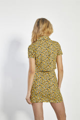 Mini Sunflower Straight Mini-Skirt