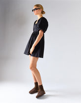 Balloon Sleeve Flowy Mini Dress