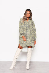 Multi Yellow-Ditsy Shirt Hi-Low-Dress