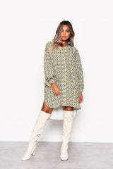 Multi Yellow-Ditsy Shirt Hi-Low-Dress