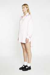 Light Pink Sateen Shirt Hi-Lo-Dress