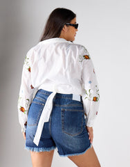 White Floral Blouse