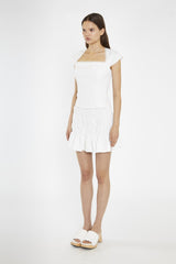 White Cut-Out Back Top