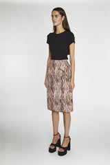 Brown Snake Wrap Skirt