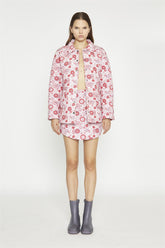 Pink Red Vintage Floral A-Line Mini-Skirt