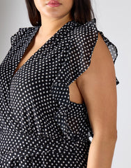 Glamorous Curve Black Blur Dot Jumpsuit